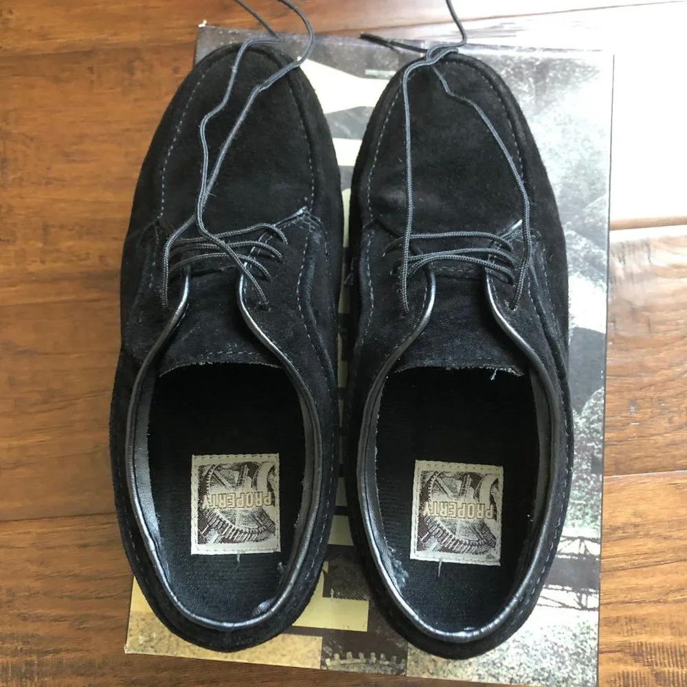 Mens Property brand black suede oxford shoes size 8.5 with box - Picture 6 of 9